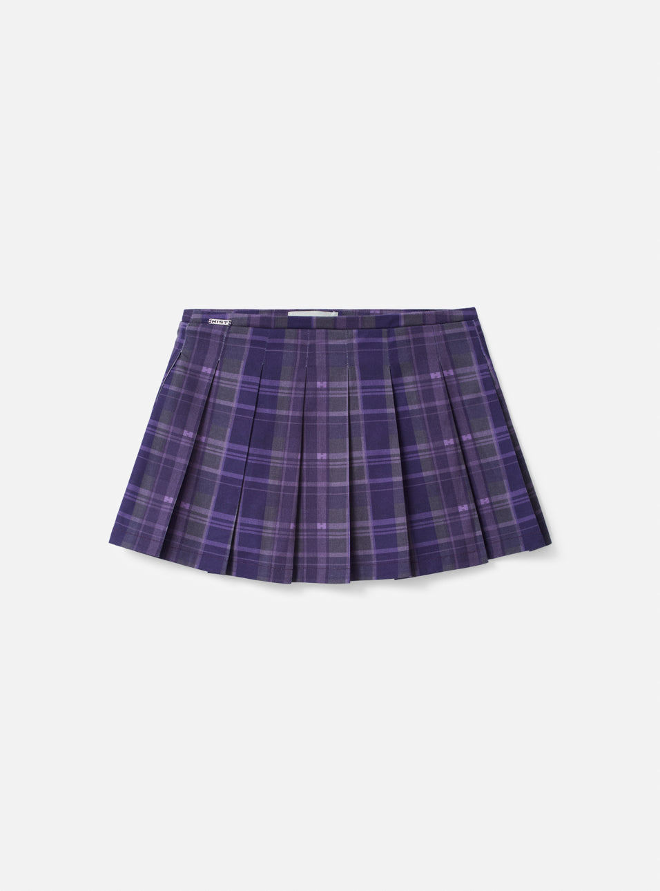 SHORT SAIA COM PREGAS  ESTAMPA XADREZ  | ROXO