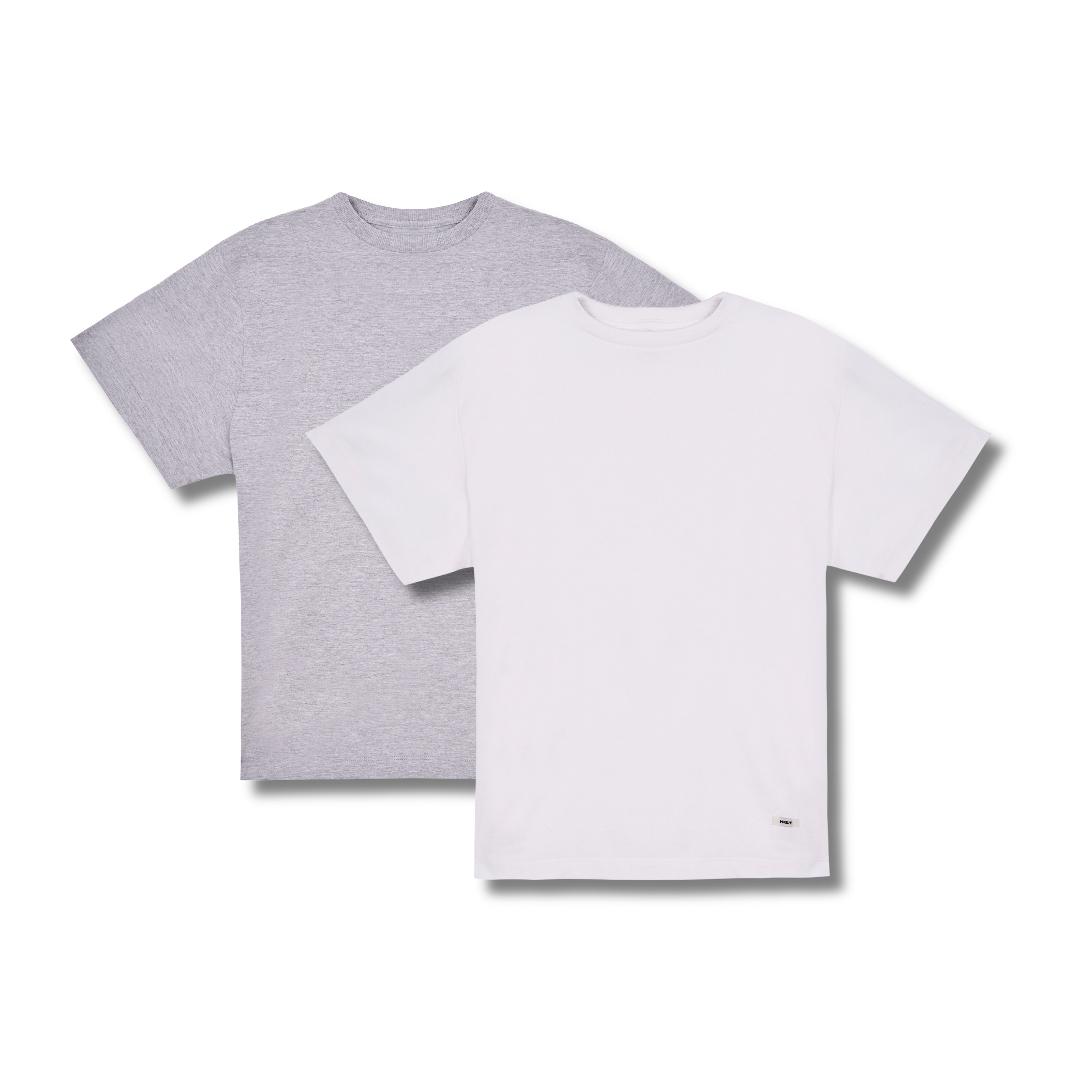 COMBO CAMISETA REGULAR FIT | CINZA MESCLA + OFF WHITE